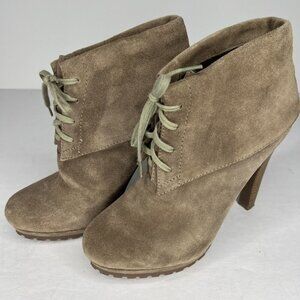 Rosegold Brand Soft Suede Boots Womens Size 6 Lace-Up 5.5 Inch High-Heel Boots